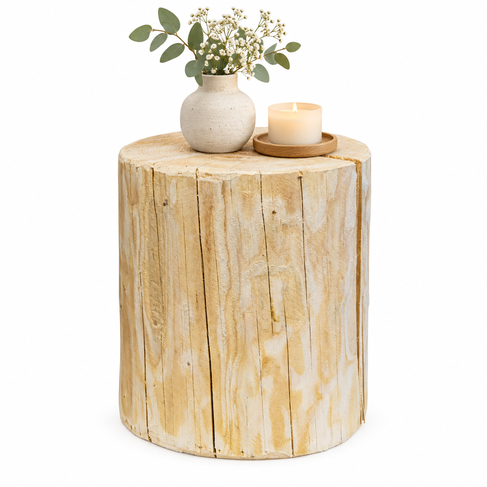 grosser Holzstamm Sitzhocker gehobelt Höhe ca 40-42cm Durchmesser ca 32-36cm