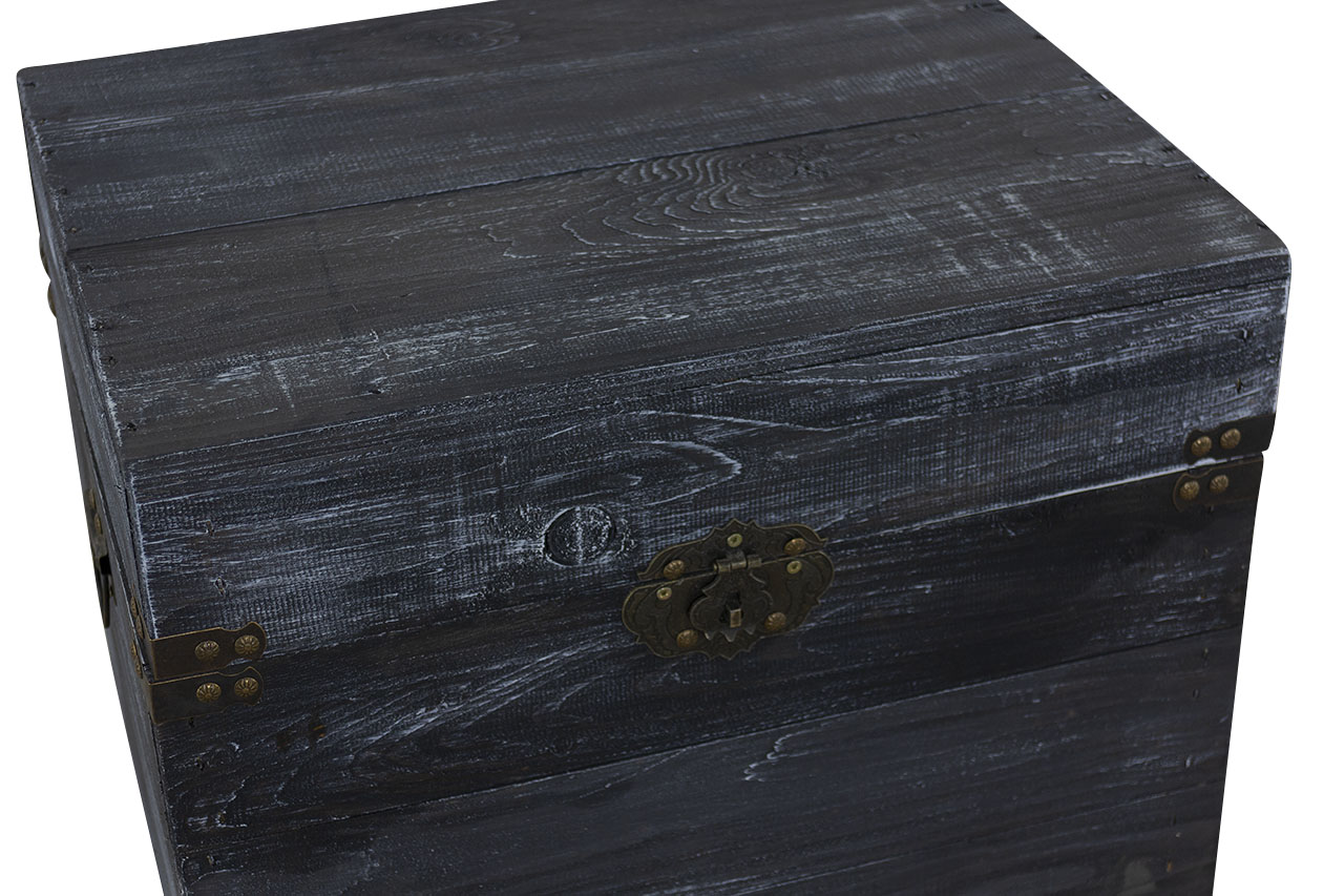 Holztruhe Elsa schwarz shabby