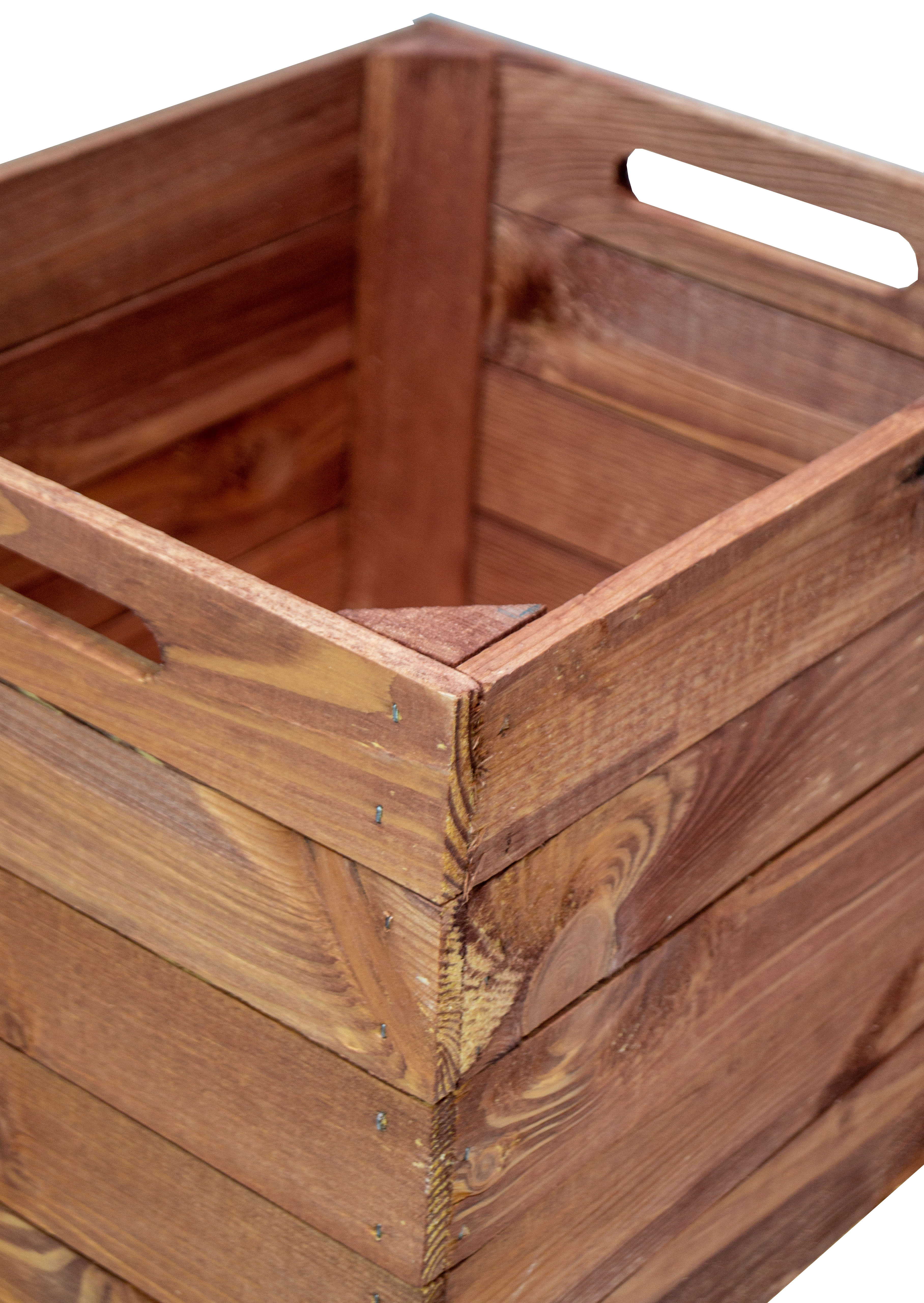 Boîte en bois Vintage Ochre convenant aux étagères Kallax et Expedit