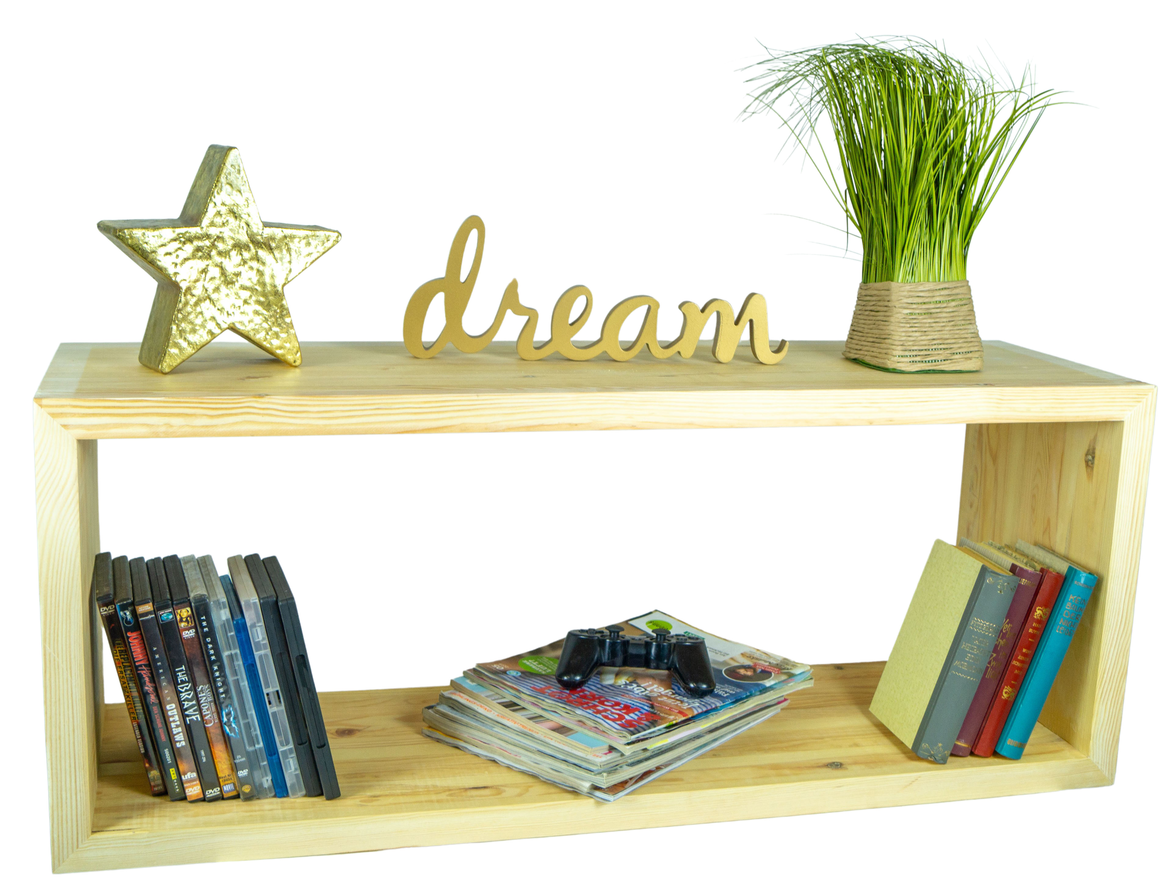 Lowboard in natur 100x40x30cm aus Massivholz Vintage-Tisch rustikal