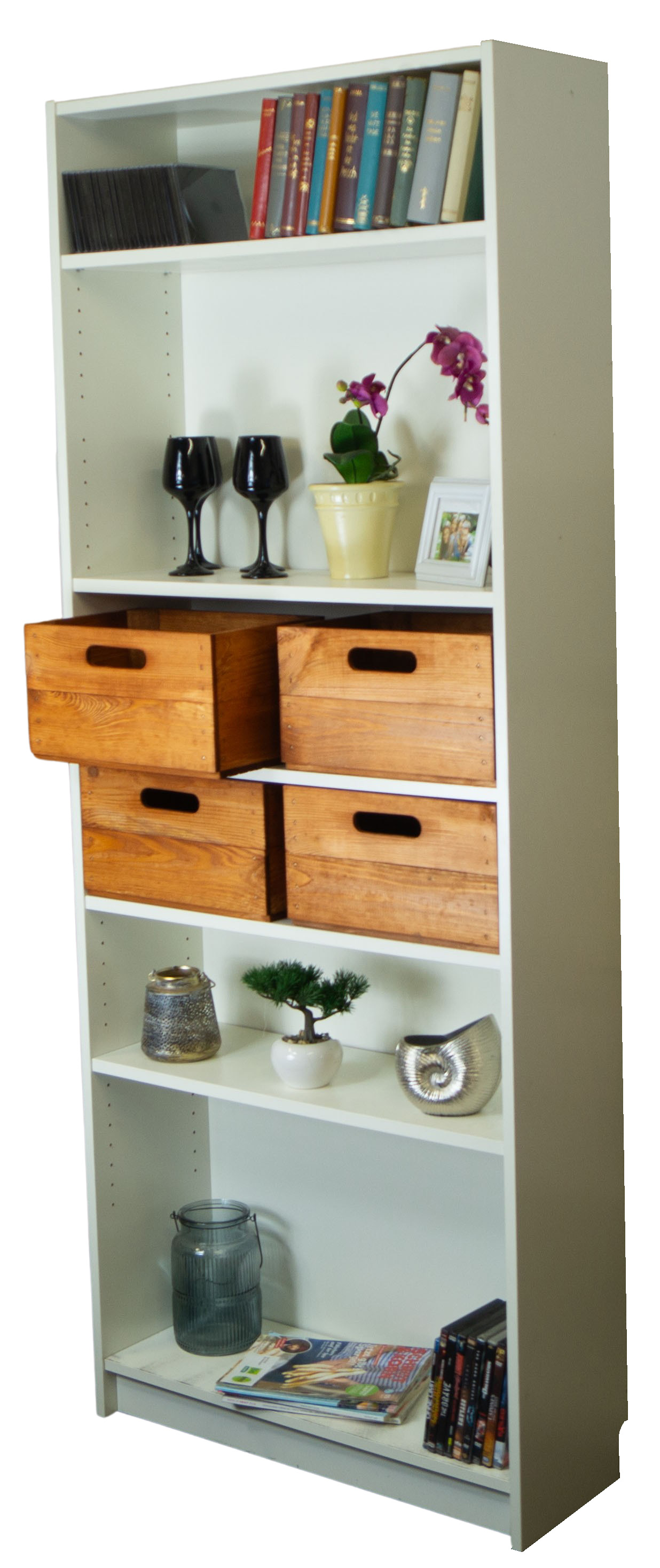 Boîte en bois noir émaillé convenant aux étagères Kallax et Expedit Insert pour étagère