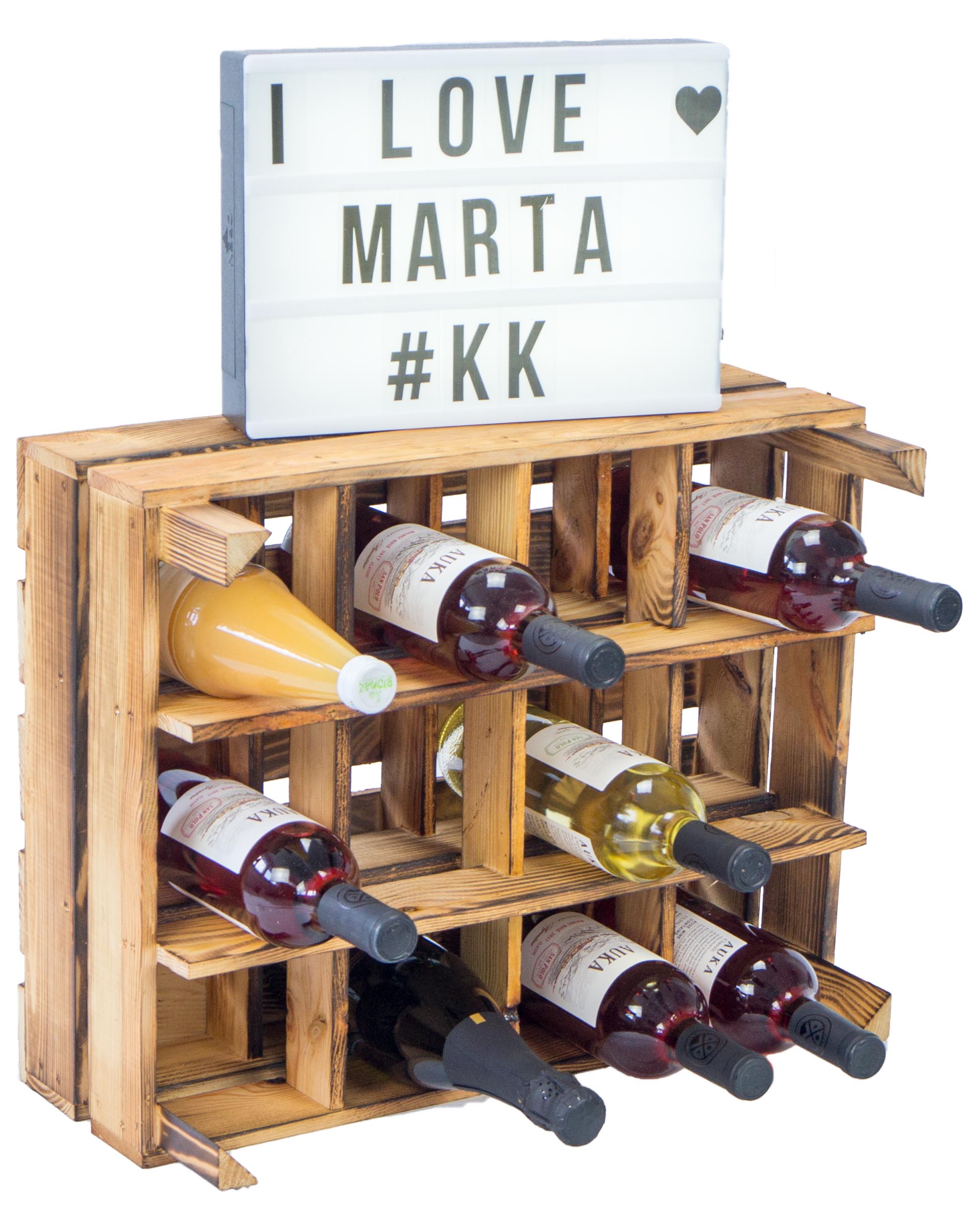 Range-bouteilles "Marta" flammé