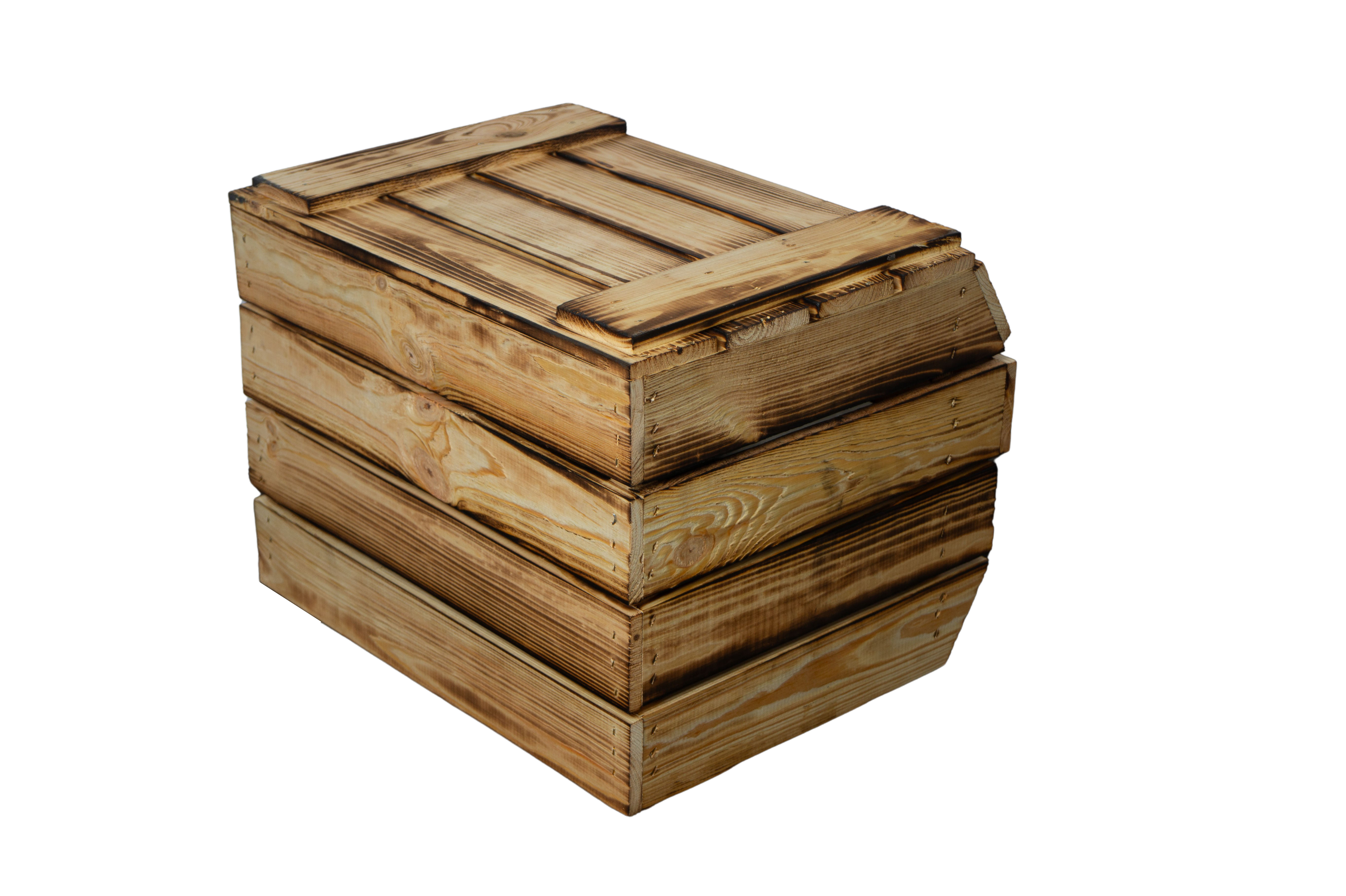 3er Set Kartoffelsteige 40x33x30 cm in geflammt Gemüsekiste Obsthorde