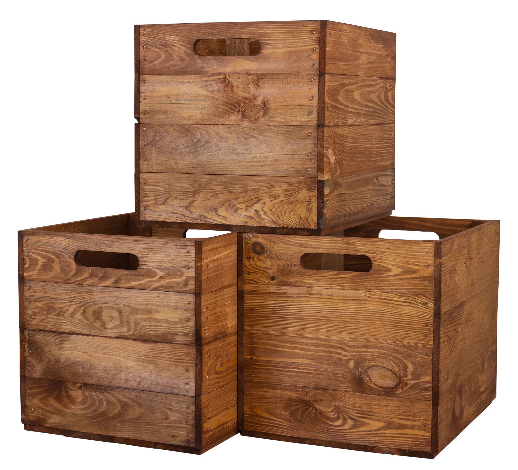 Boîte en bois Vintage Ochre convenant aux étagères Kallax et Expedit