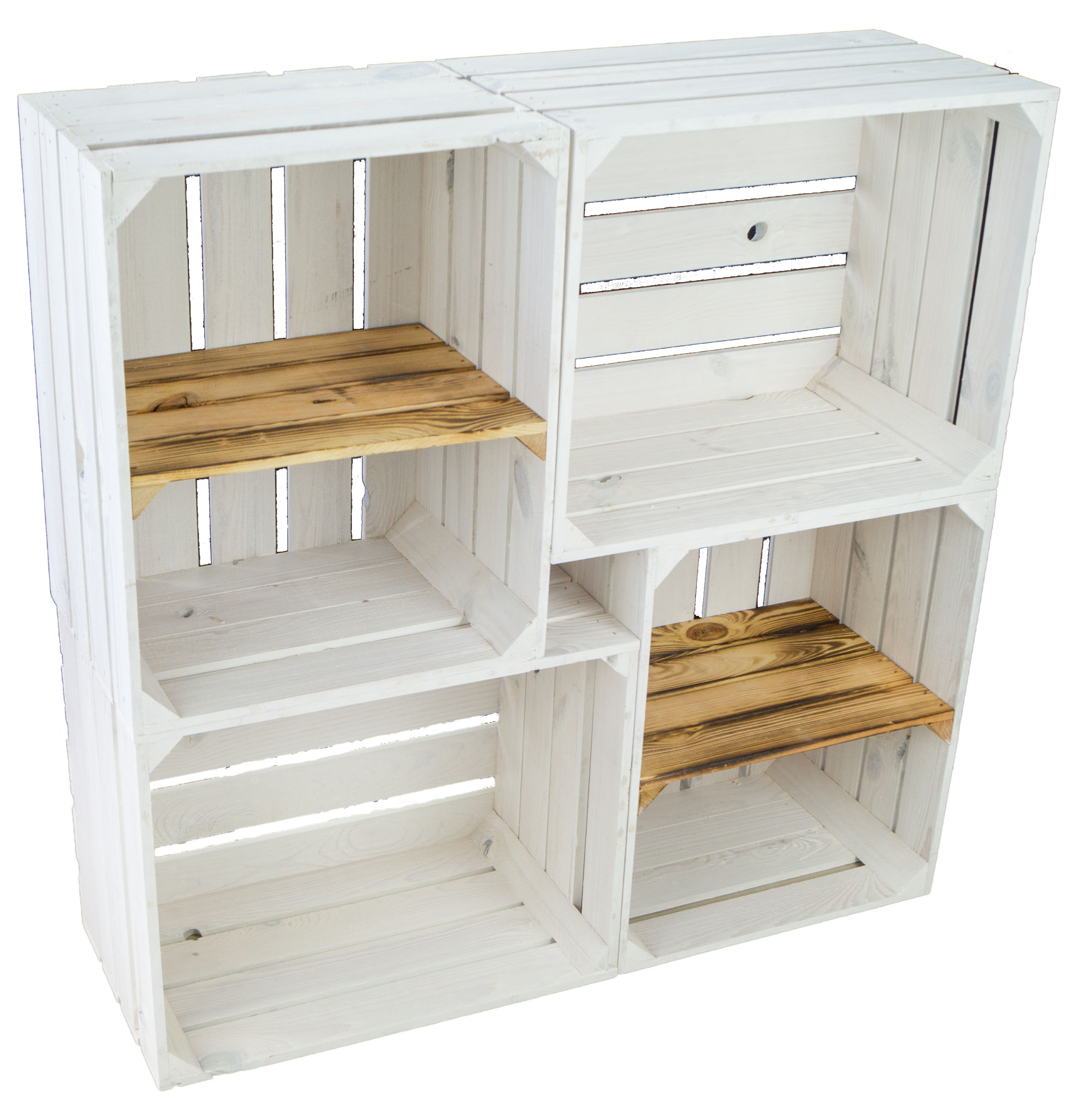set de 4 boîtes de fruits "Johanna"  mélange blanc glacé avec croix flammée