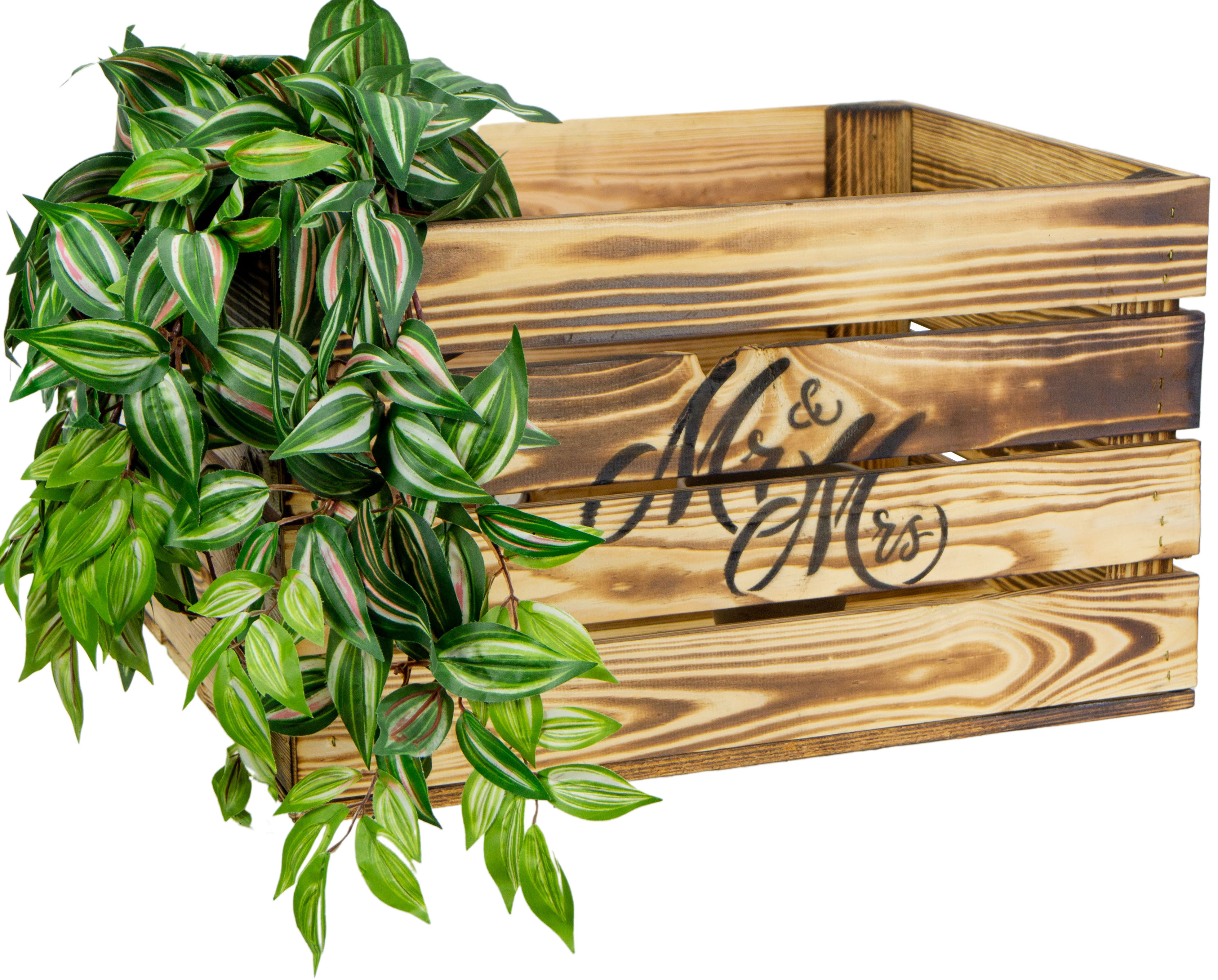 Holzkiste Johanna geflammt "Mr & Mrs"